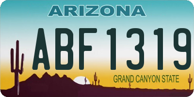 AZ license plate ABF1319