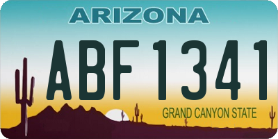 AZ license plate ABF1341