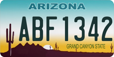 AZ license plate ABF1342