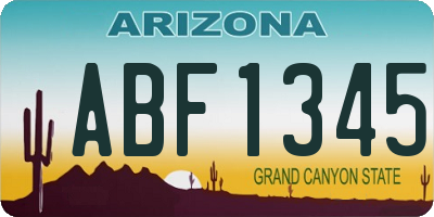 AZ license plate ABF1345
