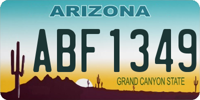 AZ license plate ABF1349