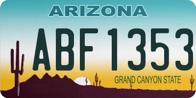 AZ license plate ABF1353