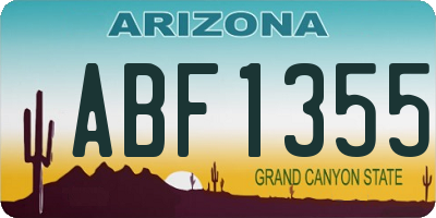 AZ license plate ABF1355