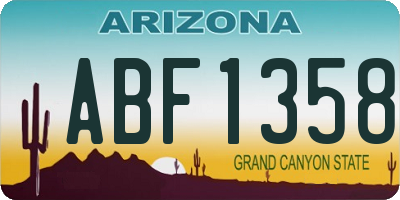 AZ license plate ABF1358