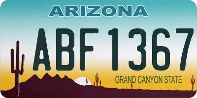 AZ license plate ABF1367