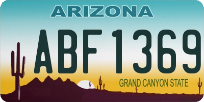 AZ license plate ABF1369