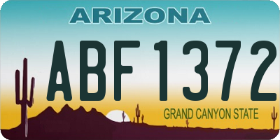 AZ license plate ABF1372