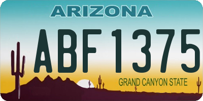 AZ license plate ABF1375