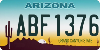 AZ license plate ABF1376