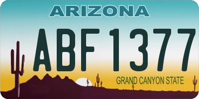 AZ license plate ABF1377