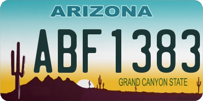 AZ license plate ABF1383