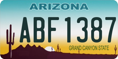 AZ license plate ABF1387