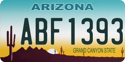 AZ license plate ABF1393