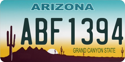 AZ license plate ABF1394