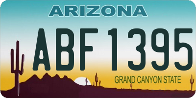 AZ license plate ABF1395