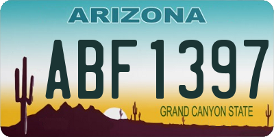 AZ license plate ABF1397