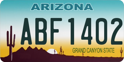 AZ license plate ABF1402