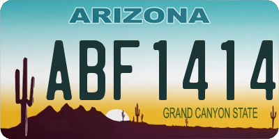 AZ license plate ABF1414