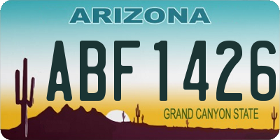 AZ license plate ABF1426