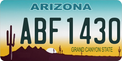 AZ license plate ABF1430