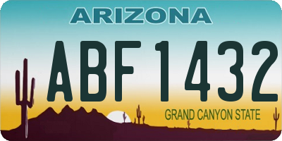 AZ license plate ABF1432
