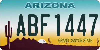 AZ license plate ABF1447