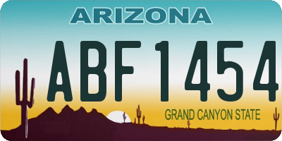 AZ license plate ABF1454