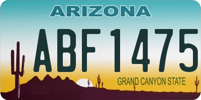 AZ license plate ABF1475