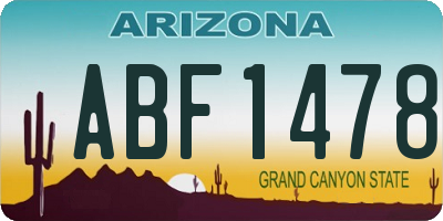 AZ license plate ABF1478