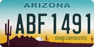 AZ license plate ABF1491