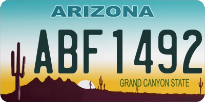 AZ license plate ABF1492