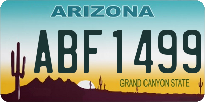AZ license plate ABF1499