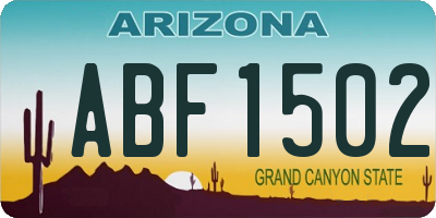 AZ license plate ABF1502