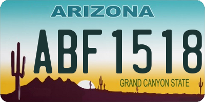 AZ license plate ABF1518