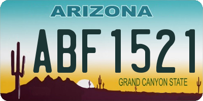 AZ license plate ABF1521