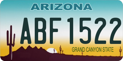 AZ license plate ABF1522