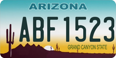 AZ license plate ABF1523