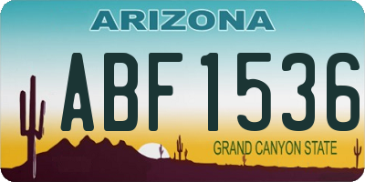 AZ license plate ABF1536