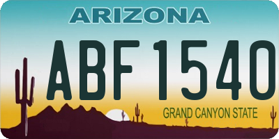 AZ license plate ABF1540