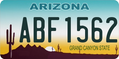AZ license plate ABF1562