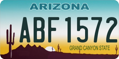 AZ license plate ABF1572