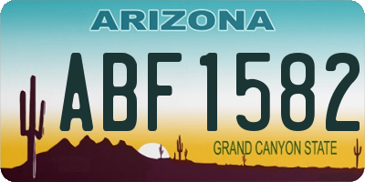 AZ license plate ABF1582