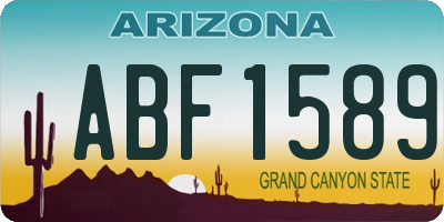 AZ license plate ABF1589
