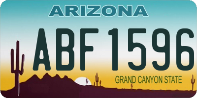 AZ license plate ABF1596