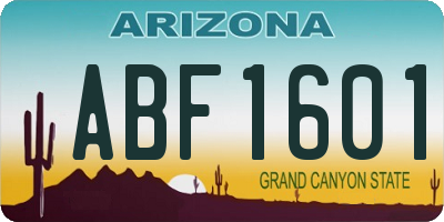 AZ license plate ABF1601