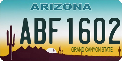 AZ license plate ABF1602