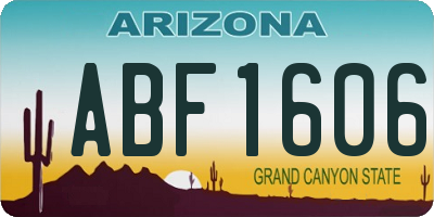 AZ license plate ABF1606