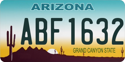 AZ license plate ABF1632