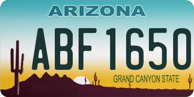 AZ license plate ABF1650