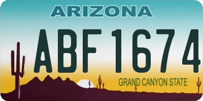 AZ license plate ABF1674